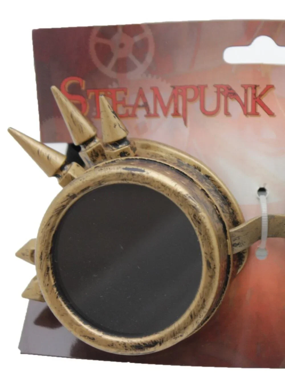NEW Adult Gothic Steampunk Goggles Gold Spike Costume Eyewear for Halloween Rave
